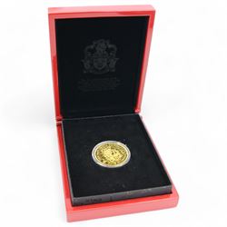 Queen Elizabeth II St Helena 2016 'Five Guinea Bicentenary Edition' gold proof five pound coin, cased with The East India Company London certificate