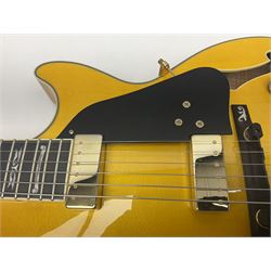 Ibanez George Benson 40th Anniversary arch top semi-acoustic guitar with floating pick-ups and mother-of-pearl inlay; model no.GB40THII serial no.S16120480; L104.5cm; in Ibanez hard carrying case with manual