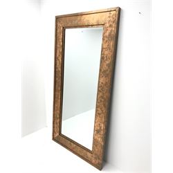Large rectangular acid copper wash finish mirror 