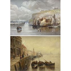 Walter Linsley Meegan (British c1860-1944): Marine Parade and Tate Hill Pier Whitby, pair oils on board one signed 28cm x 38cm (2)