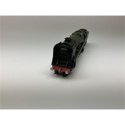 Hornby Dublo - three-rail Rebuilt West Country Class 4-6-2 locomotive 'Dorchester' No.34042 with tender, instructions and amendment sheet, guarantee and oil tube in blue striped box