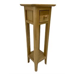 Light oak stand, single drawer with under tier