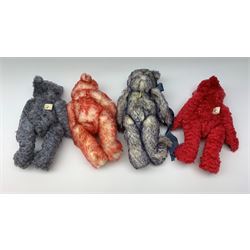 Four modern ABJ (Actually Bears by Jackie) coloured teddy bears including limited edition blue No.1/2 H13