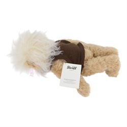 Limited edition Steiff Einstein bear, jointed blonde mohair bear with distinctive grey moustache and hair, dressed in a knitted brown waistcoat with swing tag and button in ear, limited to 1905 pieces, boxed with certificate of authenticity, bear H30cm