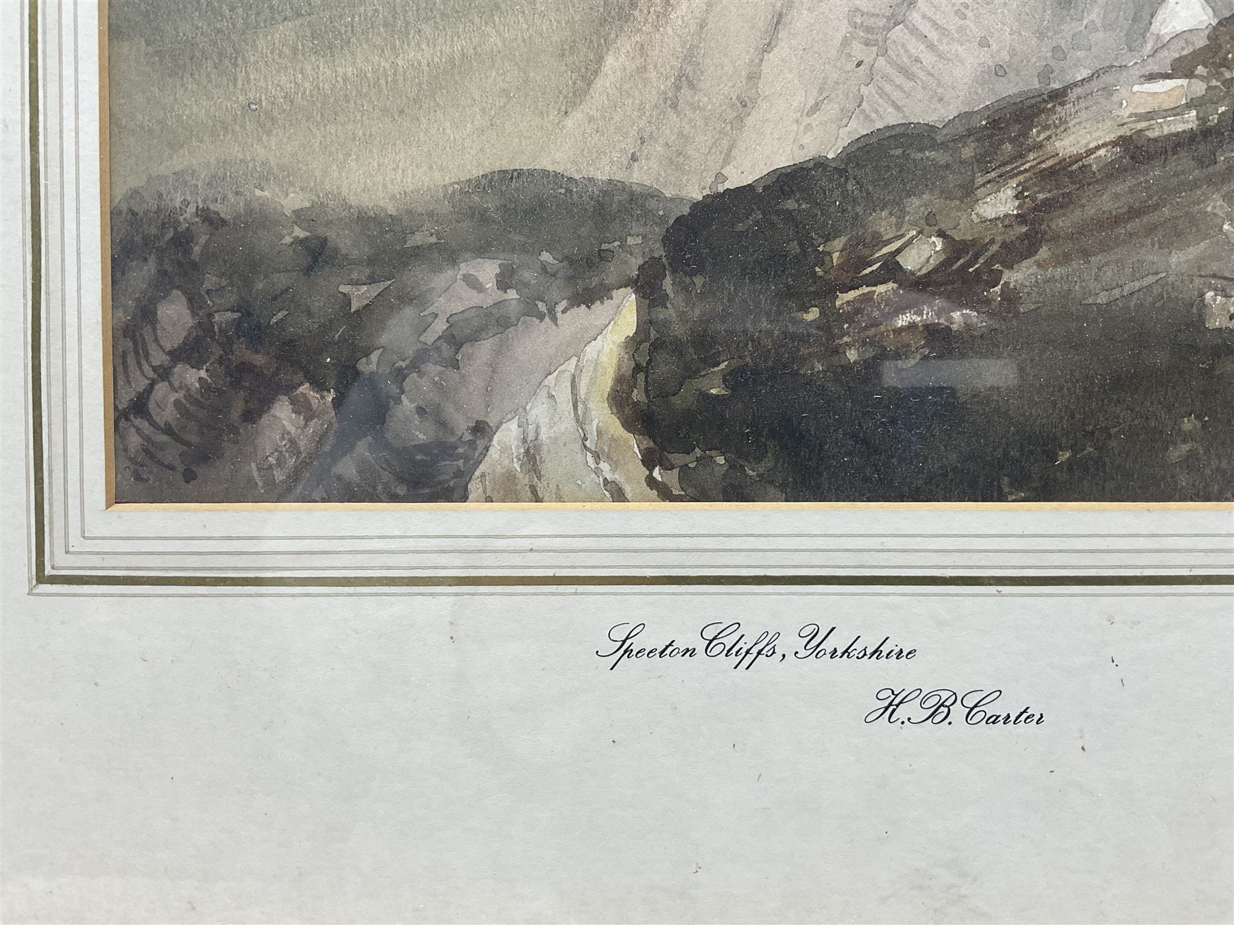 Henry Barlow Carter (British 1804-1868): 'Speeton Cliffs Yorkshire', watercolour unsigned, signed and titled verso and on mount 35cm x 25cm