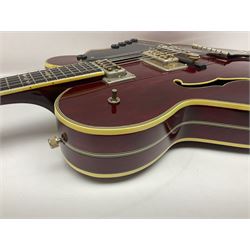 American Gretsch Super Chet semi-acoustic guitar, 1960s/70s, with 'pots' on scratch plate, serial no.5 2071, L111cm overall;  in original hard carrying case  