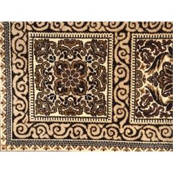 Persian Tabriz ivory ground rug, the field centred by a shaped floral medallion with swirling spandrels, richly decorated with foliate motifs, the broad border with matching cartouches and palmettes, within multiple guard stripes