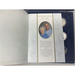 The Royal Mint Golden Wedding Anniversary silver proof coin collection, comprising twenty-four international commemorative coins, cased with certificates