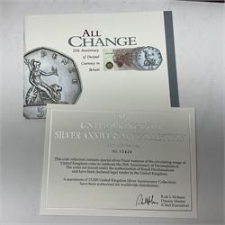 The Royal Mint United Kingdom 1996 silver proof anniversary coin collection, number 12426, cased with certificate 