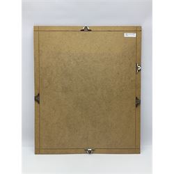 Wills Gold Flake Cigarettes advertising board, framed depicting a lady at the tennis, advert H51cm, L38cm