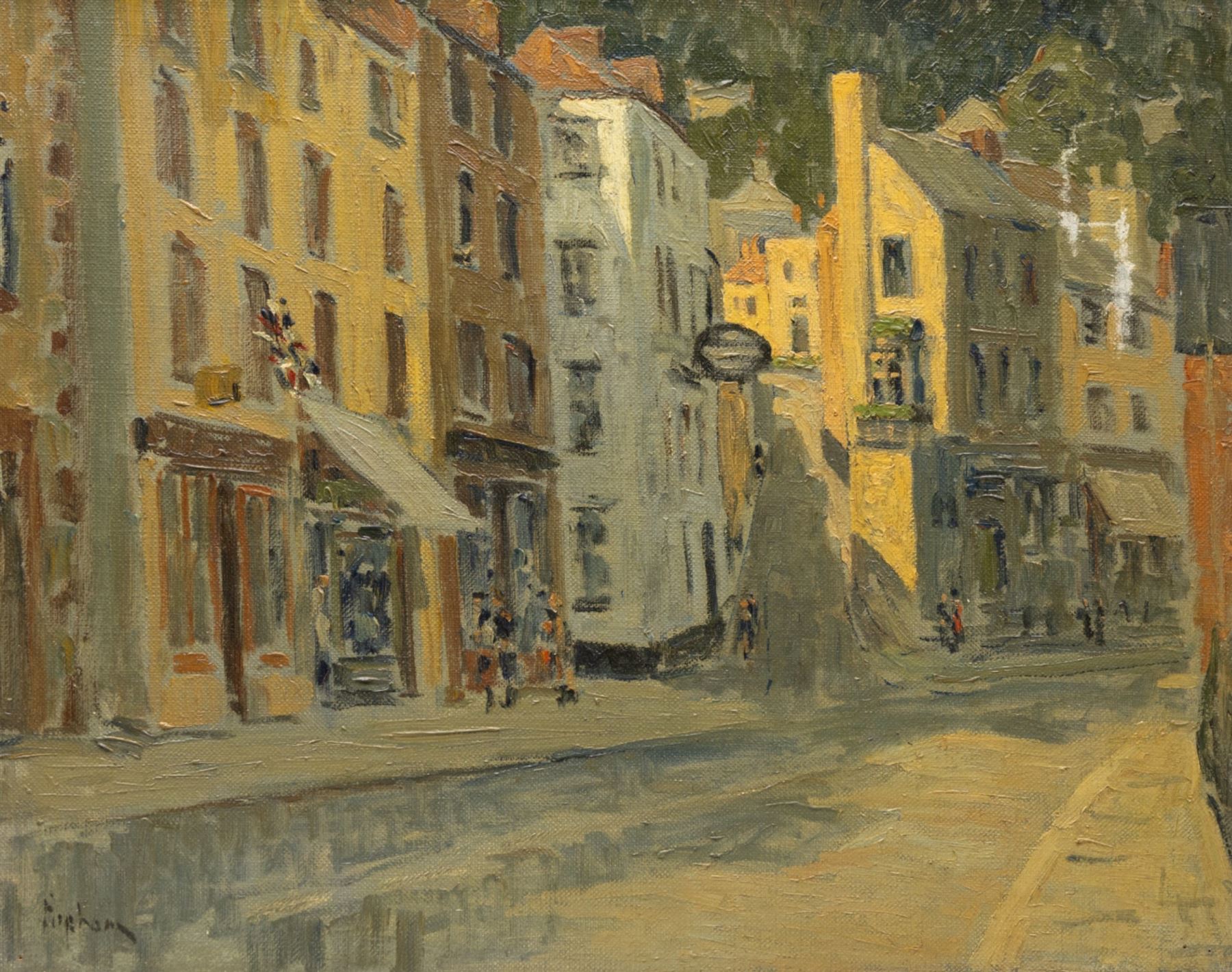 James Kidwell Popham (British 1884-1966): 'Great Leighs - Chelmsford', oil on canvas signed, partial exhibition label verso 40cm x 50cm 