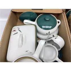 Quantity of Denby Greenwheat dinner ware in two boxes