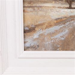 Jon Peaty (British 1914-1991): Road in the Moors, oil on board signed and dated '81, 34cm x 44cm 