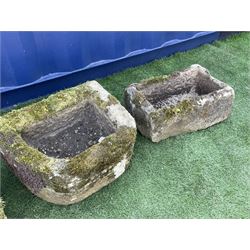 Three small 18th/19th century weathered sandstone trough/planters  - THIS LOT IS TO BE COLLECTED BY APPOINTMENT FROM DUGGLEBY STORAGE, GREAT HILL, EASTFIELD, SCARBOROUGH, YO11 3TX
