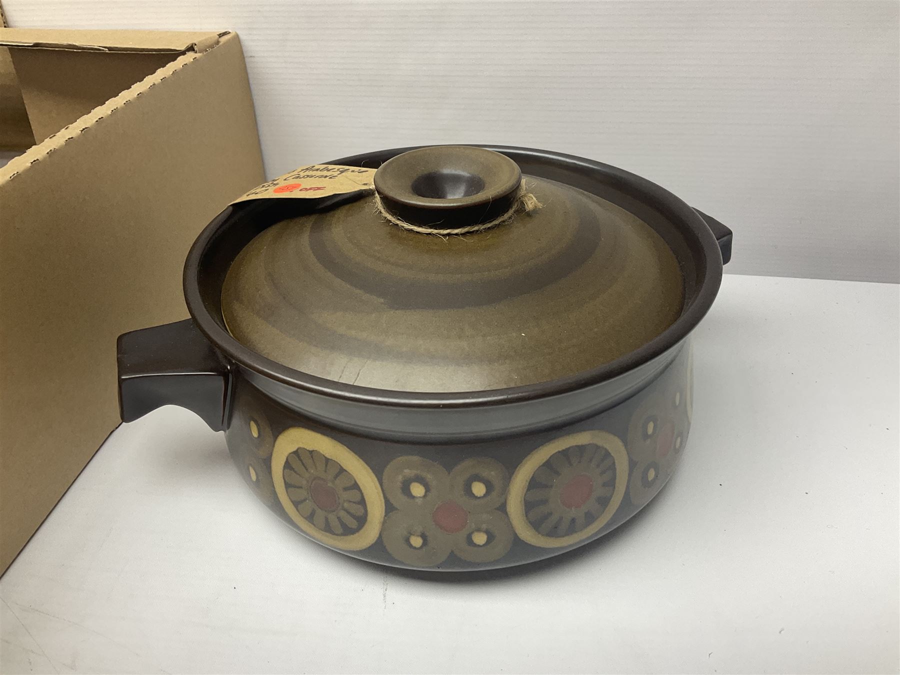 Collection of Midwinter dinnerwares, including casserole dish, meat platter, etc together with Denby Arabesque pattern teapot, casserole dish and oven dish