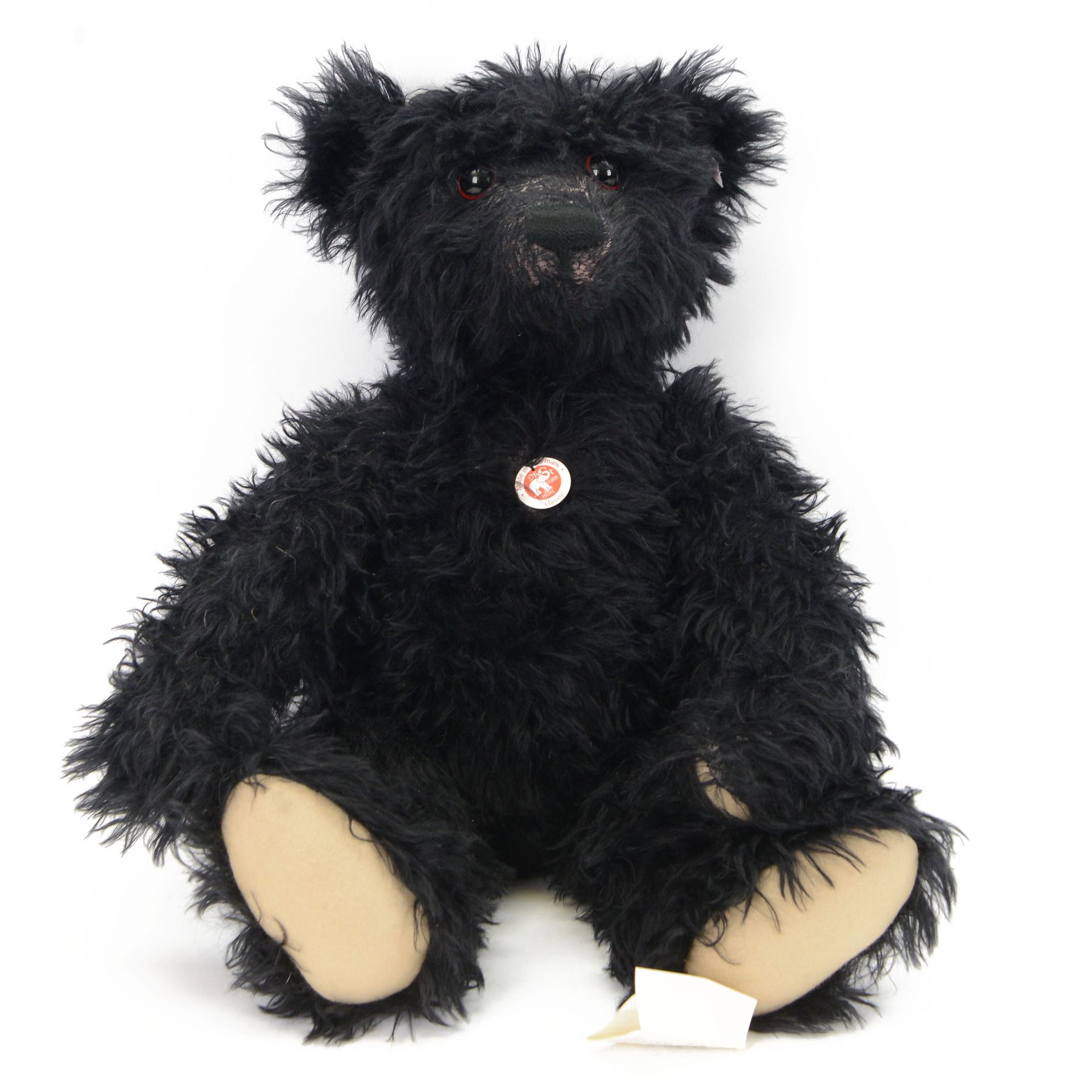 Limited edition Steiff bear 'Leo the 1912 Titanic Mourning Bear', white tag no. 662775 limited edition 9/1000, Danbury Mint Exclusive black mohair bear with ear button, chest tag and swing label, H61cm