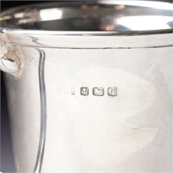 Silver christening mug  with loop handle engraved with initials H8cm Birmingham 1937 Maker possibly Roberts & Dore