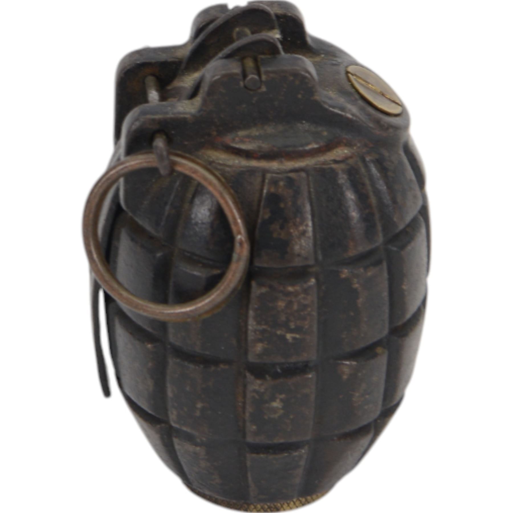 WWI British No.5 grenade, inert, marked on the baseplug No 5 Mk I FALKIRK for the Falkirk Iron Company Ltd, H10cm