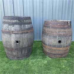 Two metal bound Whiskey barrels - THIS LOT IS TO BE COLLECTED BY APPOINTMENT FROM DUGGLEBY STORAGE, GREAT HILL, EASTFIELD, SCARBOROUGH, YO11 3TX