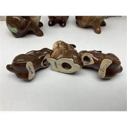 Group of Beswick figures to include leopard no 1082, rabbits, swan, pheasant no 1226 etc, all with marks beneath