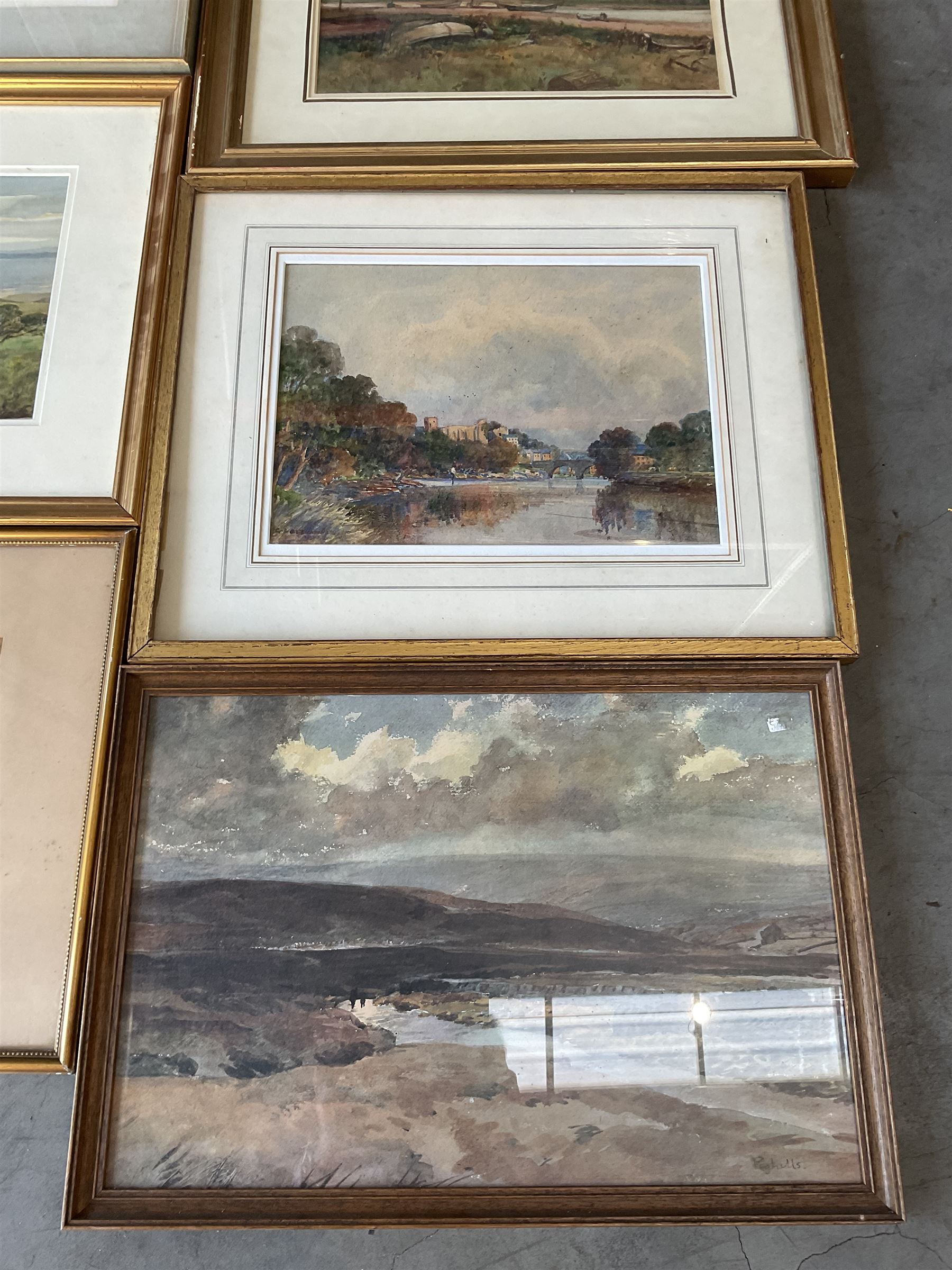 Collection of principally early 20th century watercolours, artists including Joseph Pighills, Peace Sykes, David Muirhead, EJW Prior, Walter Eastwood, George Edward Alexander, John Arthur Dees, Willie Stephenson, John Smith Atherton, David Russell Anderson, etc (13)