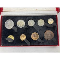King George VI 1950 nine coin set, housed in the original Royal Mint red card box