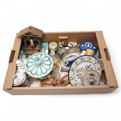 Mixed ceramics and glassware, to include Jasperware examples, various trinket boxes, two c...