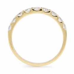 18ct gold diamond half eternity ring, set with nine round brilliant cut diamonds, hallmarked
