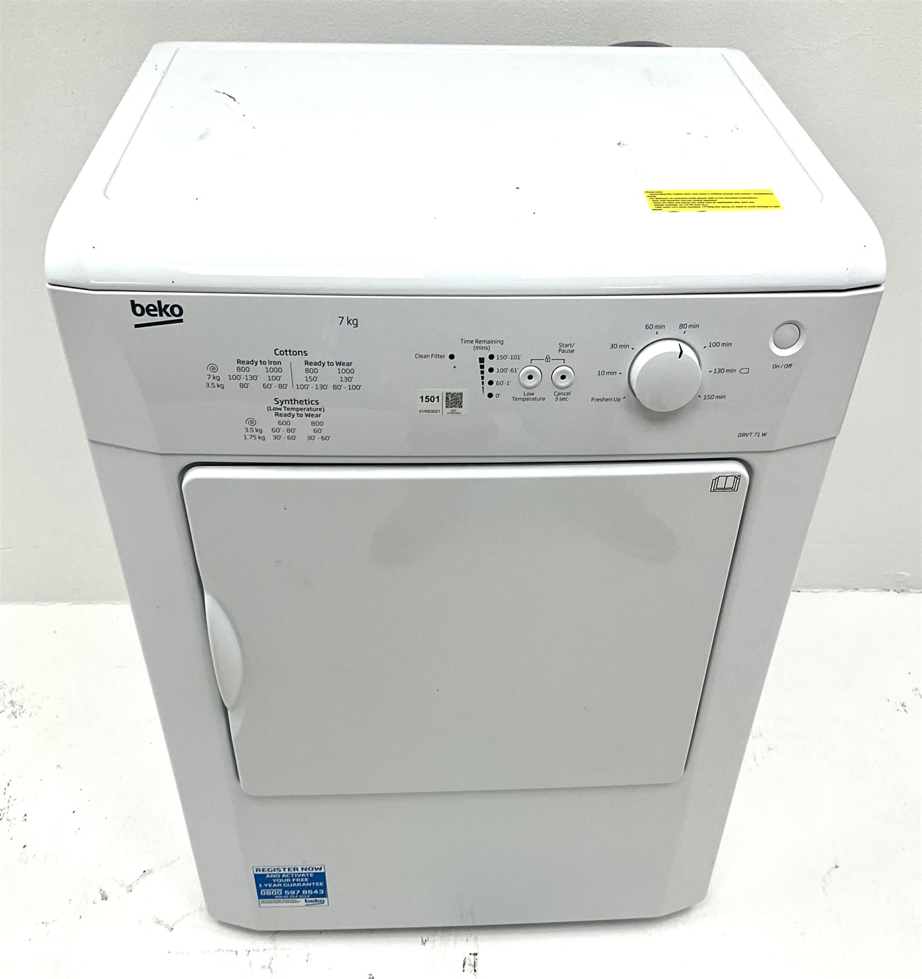 Beko DRVT71W 7kg tumble dryer