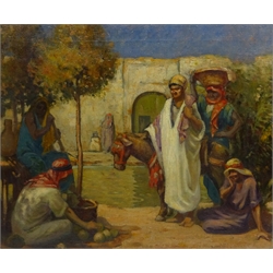  Attrib. John William George (South African 1837-1908): North African Street scene, oil on canvas 49cm x 59cm  