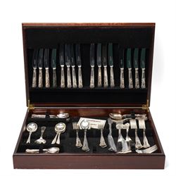 Canteen of silver plated Kings pattern cutlery for eight covers, boxed (not complete)