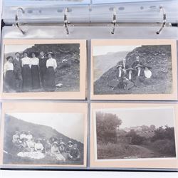 Four-hundred and twelve early 20th century Whitby District view real photographic postcards, including a selection from the Whitby Coast (176), starting at Staithes and Runswick Bay down to Robin Hoods Bay and a selection from the Valley of the River Esk (236), including Ruswarp, Rig Mill, Sneaton, Sleights, Grosmont, Egton, Glaisdale, Danby, Castleton and Goathland, all housed within two postcard albums