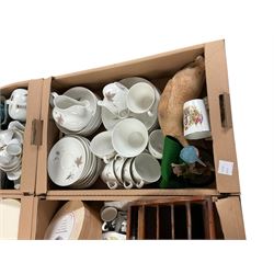 Beswick Labrador and donkey together with Royal Evesham ceramics and other decorative ornaments, in six boxes 