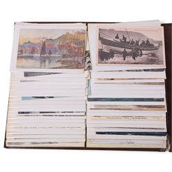 Collection of local Scarborough post cards, including South Bay, The Spa, Churches, novelty examples, black and white examples, etc contained within various albums, (approximately 780)