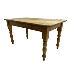 Traditional pitch pine farmhouse table, 