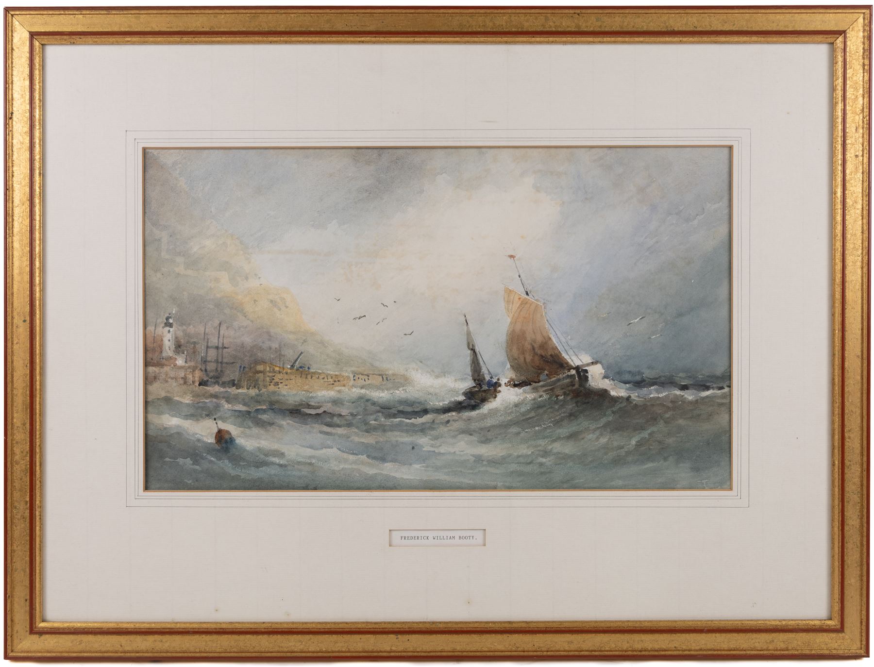 Frederick William Booty (British 1840-1924): Off Scarborough, watercolour unsigned 27cm x 46cm 