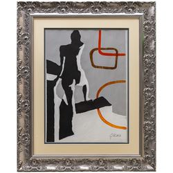 Leon Gischia (French 1903-1991): Abstract with Figure, mixed media signed 38cm x 28cm