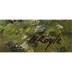 Herbert F Royle (British 1870-1958): 'Lewis Crofts' Outer Hebrides, oil on canvas signed, titled on artist's address label verso 49cm x 60cm
Provenance: James Bourlet 'Royal Scottish Academy' exhibition label verso dated 1957

