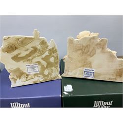 Ten Lilliput Lane models from the 'Paint Your Own' collection, to include cottages and plaques, all boxed, to include one boxed model with paints and brushes and a further box of paints