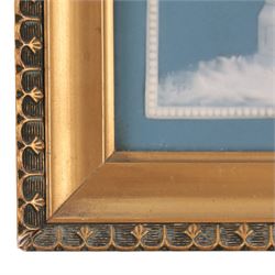 Pair of 20th century Villeroy & Boch, Mettlach, jasperware plaque, decorated with neoclassical figures, impressed factory marks to the back