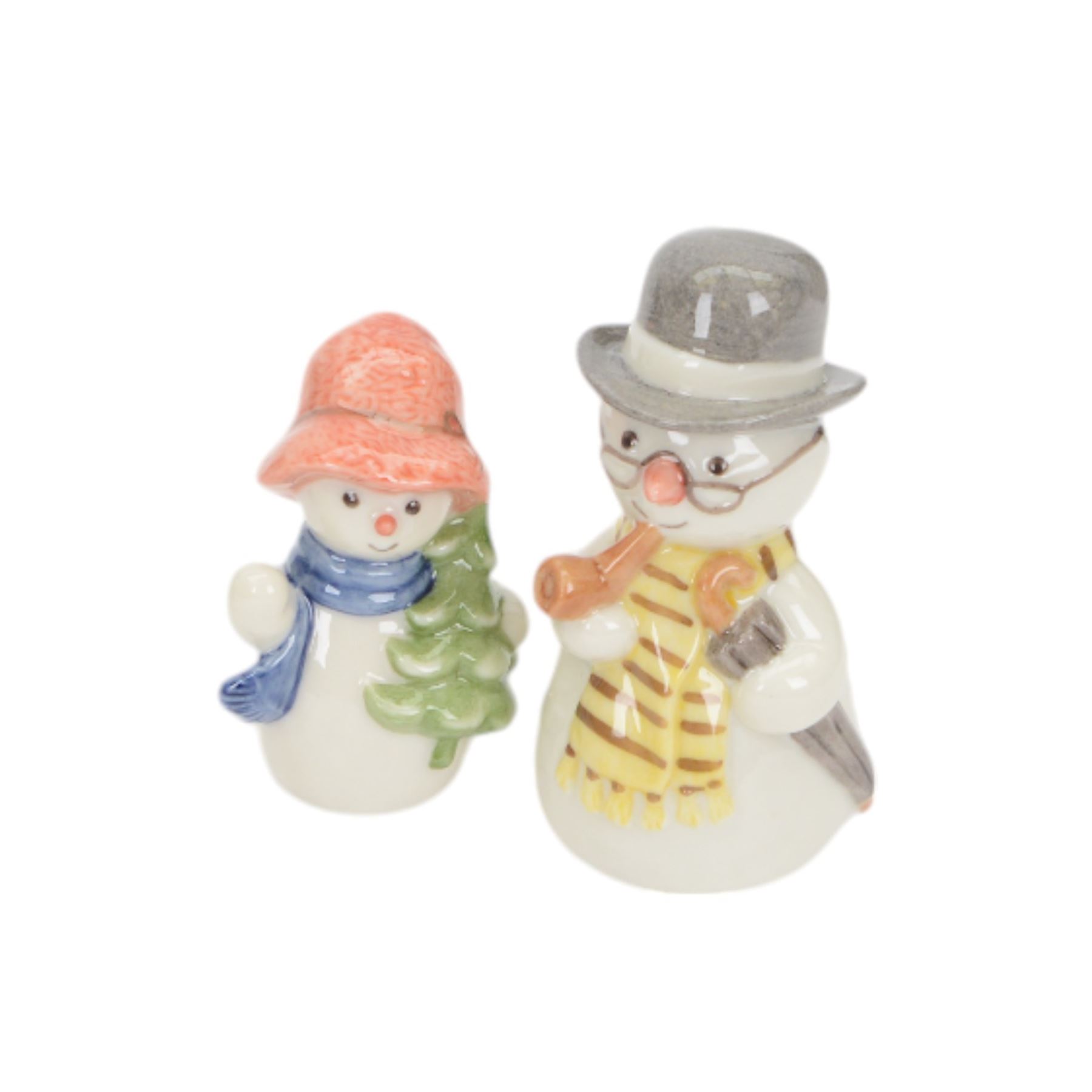 Royal Copenhagen, seven Snowmen figures from the Mini Collection includes 766,772, 769, 768, 771,770 and 767, all with boxes 