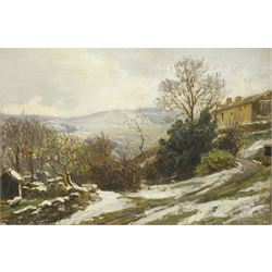 Ernest Higgins Rigg (Staithes Group 1868-1947): Snow at Paradise - Low Row, oil on canvas ...