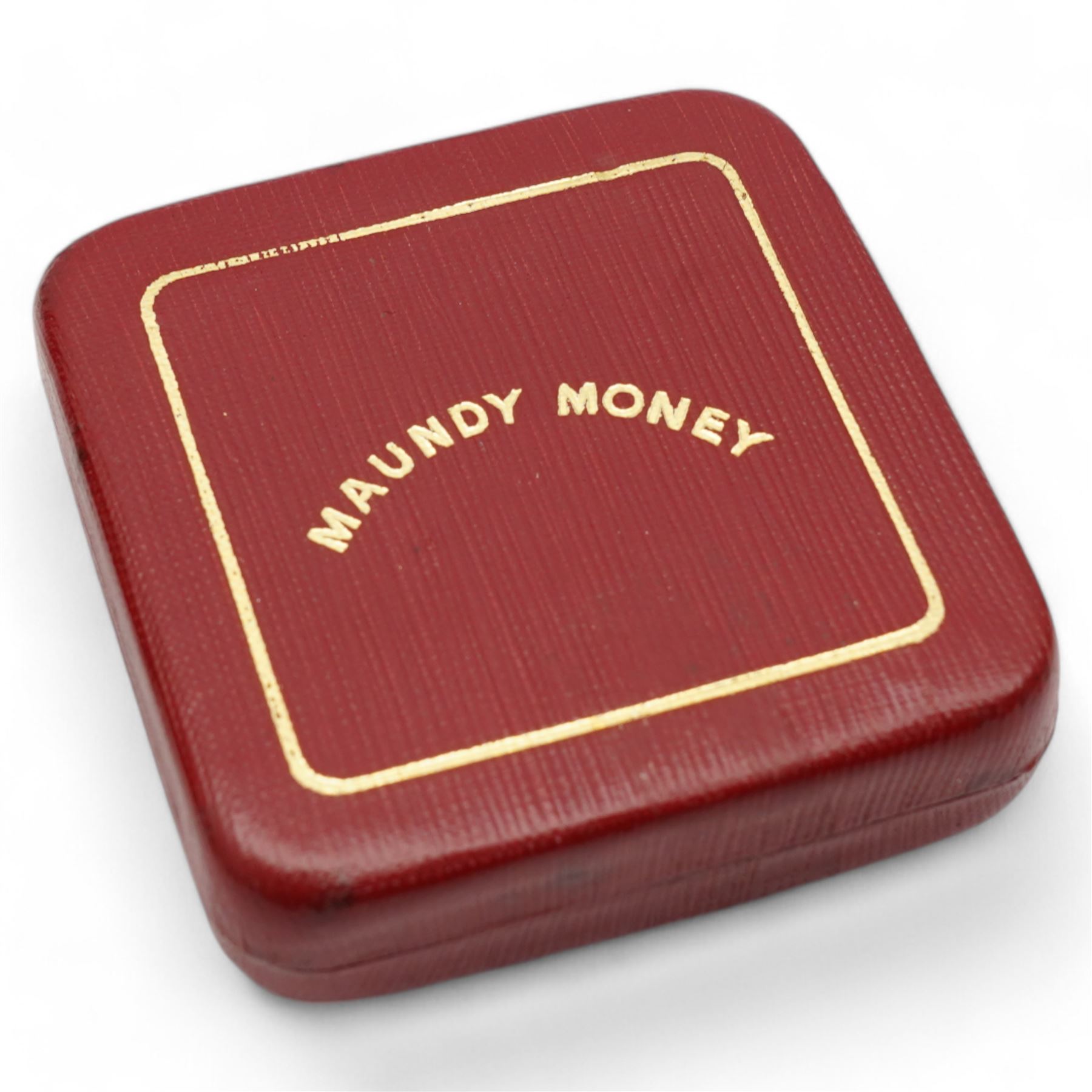 Queen Victoria 1883 maundy coin set, housed in a modern case