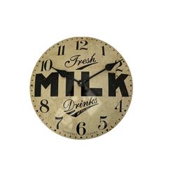 Retro Advertising clock “Fresh Milk”   20”diameter dial