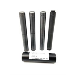 Four Parker-Hale .22 moderators and an FX  .25 air rifle moderator SHOTGUN CERTIFICATE REQUIRED