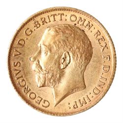 King George V 1912 gold half sovereign coin