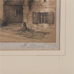 Frederick William Booty (British 1840-1924): 'The New Inn', pencil drawing signed and dated 1874, 18cm x 27cm