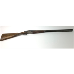 Spanish Victor Sarasqueta Eibar 12-bore sidelock ejector side-by-side double barrel shotgun with walnut stock and 71cm barrels No.218961, L115cm overall SHOTGUN CERTIFICATE REQUIRED