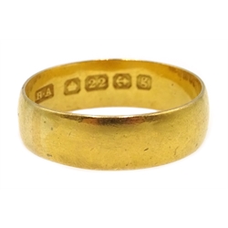  22ct gold wedding ring Birmingham 1906, approx 3.78gm  