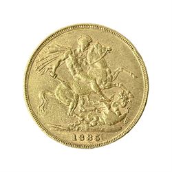 Queen Victoria 1885 gold full sovereign coin